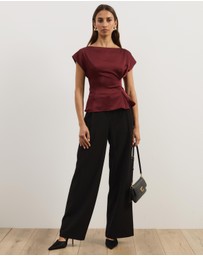 Atmos&Here - Aureline Satin Boat Neck Top
