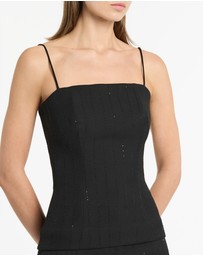 Carla Zampatti - Black Starlight Twill Bustier Top