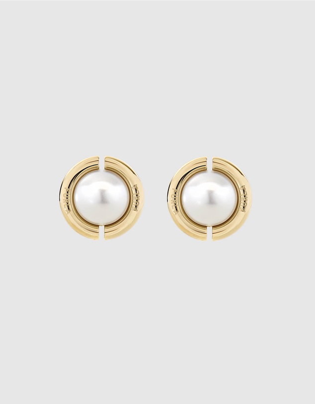 Furla - Miasfera Iconic Pearl Gold-Tone Stud Earrings