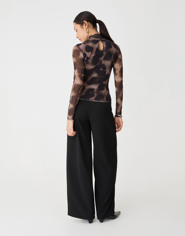 Forcast - Savanna Printed Mesh Top