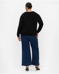 City Chic - Plus size Chloe True Knit Cardigan - black