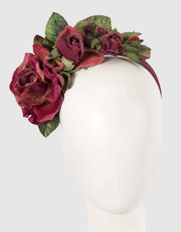 Max Alexander - Wine Vintage Flowers Fascinator Headband