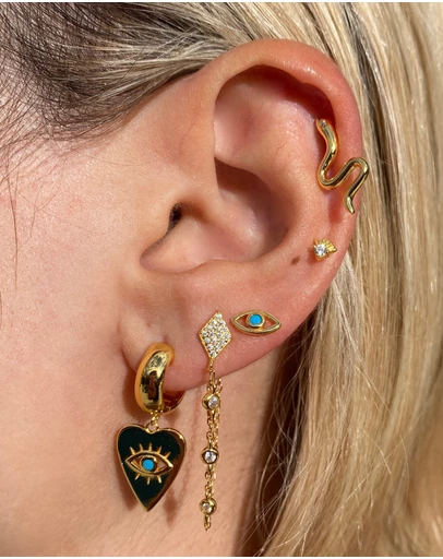 Izoa - Felicia Evil Eye Stud Earrings