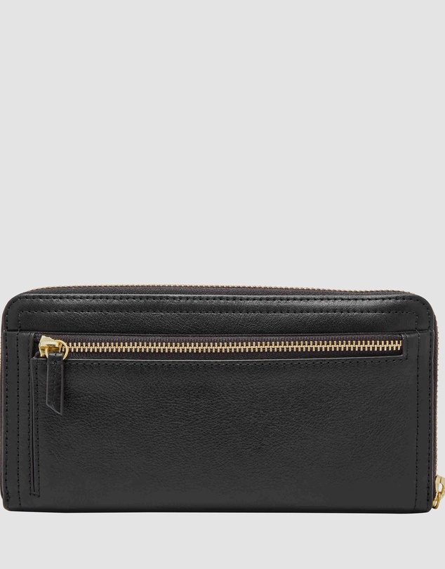 Fossil - Logan Black Zip Clutch