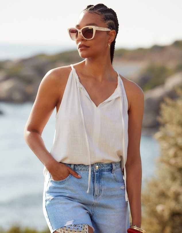 NEXT - Crochet Insert Denim Shorts