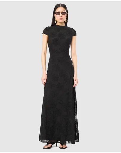 ROTATE - Flower Mesh Maxi Dress