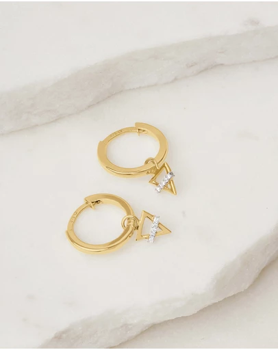 Luna Rae - Solid Gold - Earth Element Diamond Hoops