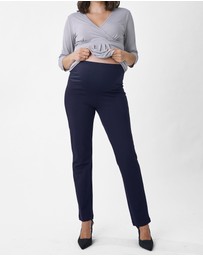 Angel Maternity - Maternity Straight Cut Ponti Work Pants