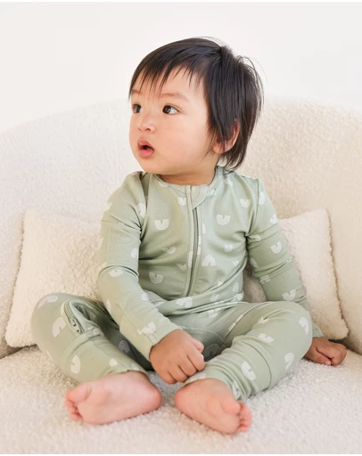 Kynd Baby - Day or Night Onesie in Sage Rainbow