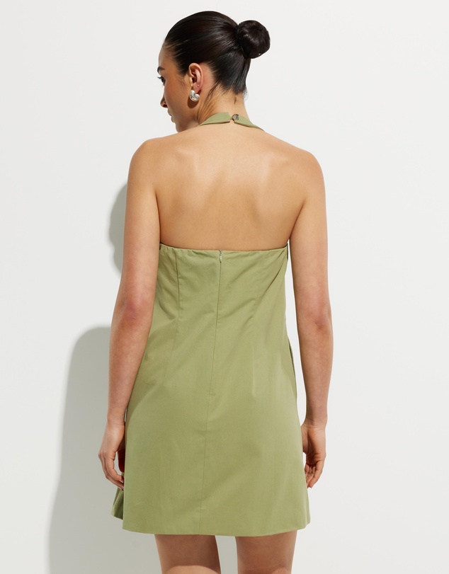 Calli - Tara Halter Twill Dress