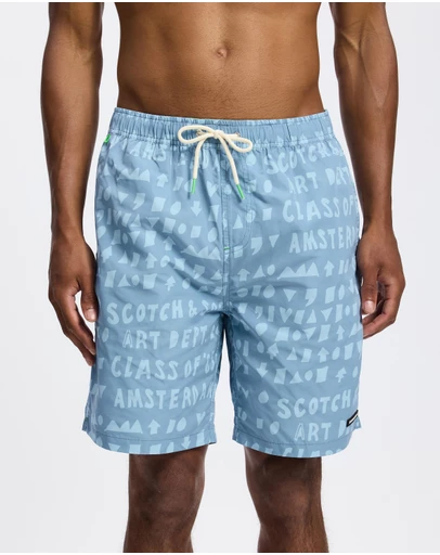 Scotch & Soda - Printed Longer-Length Swim Shorts