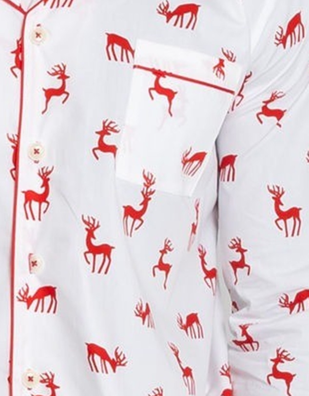 Sant And Abel - Men's Reindeer Red Long PJ Set