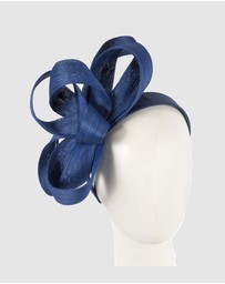 Fillies Collection - Royal Blue Abaca Loops Racing Fascinator