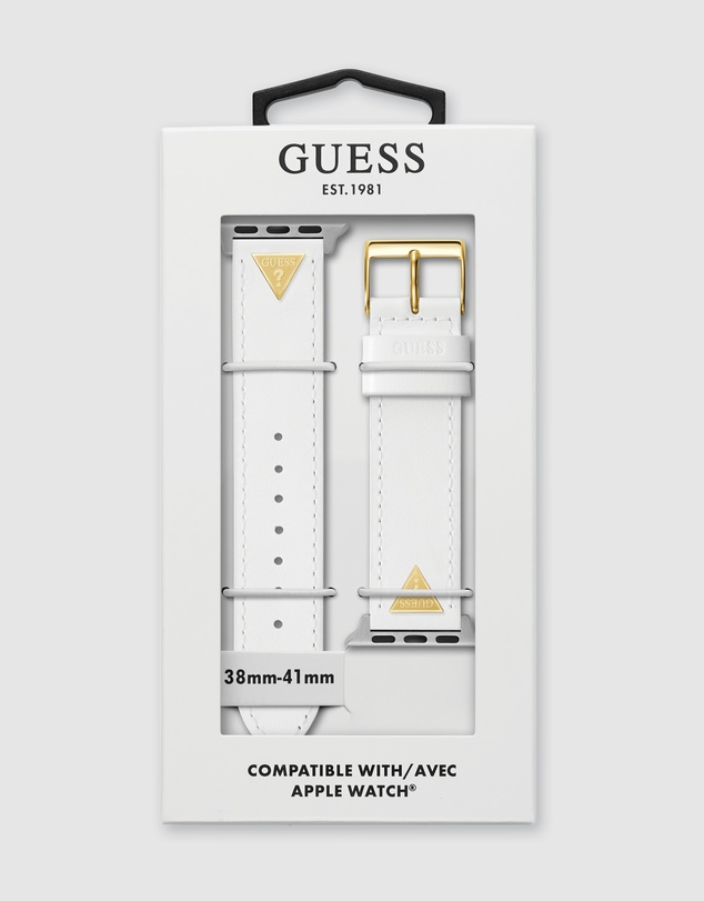 GUESS - Guess Apple Band - Triangle Plaque White Leather 38/40/41mm