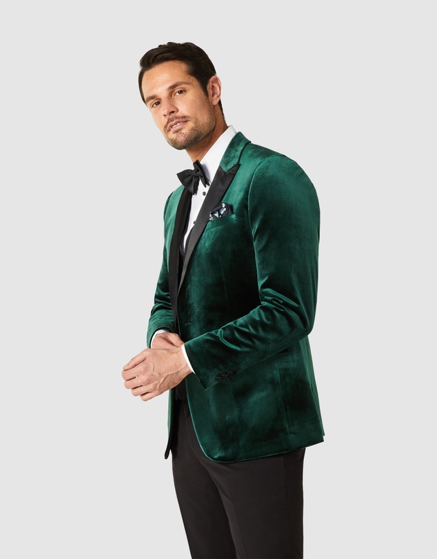 Politix - Slim Fit Satin Peak Lapel Tuxedo Jacket