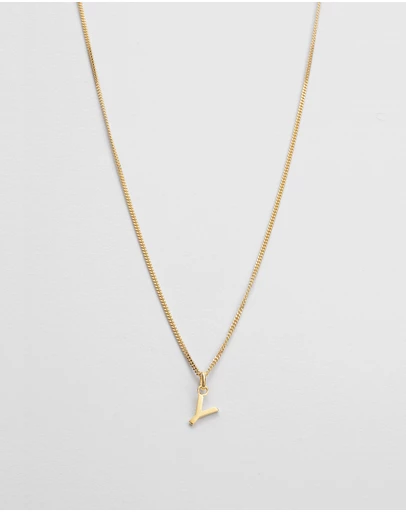 Kirstin Ash - Y Outline Initial Necklace