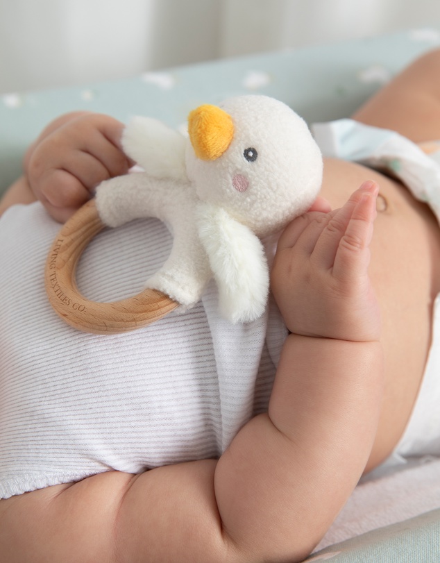 Living Textiles - Teething Ring & Dummy Chain Gift Set - Goosey Goosey