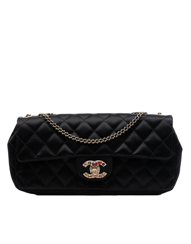 Pre-Loved by Azura Reborn - Pre-Loved Quilted Satin Precious Jewel East West Flap
