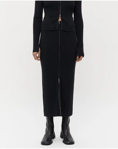 FRIEND of AUDREY - Ada Double End Zip Wool Skirt