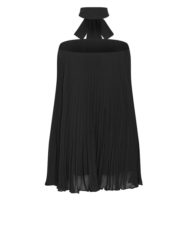 City Chic - Aida Strapless Pleat Mini Dress - black