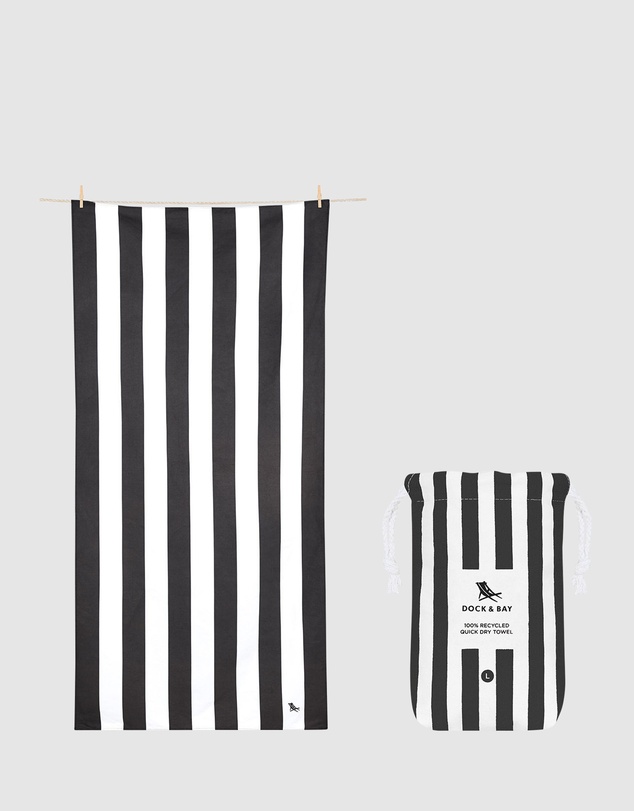 Dock & Bay - Beach Towel Cabana Collection L Kamari Charcoal