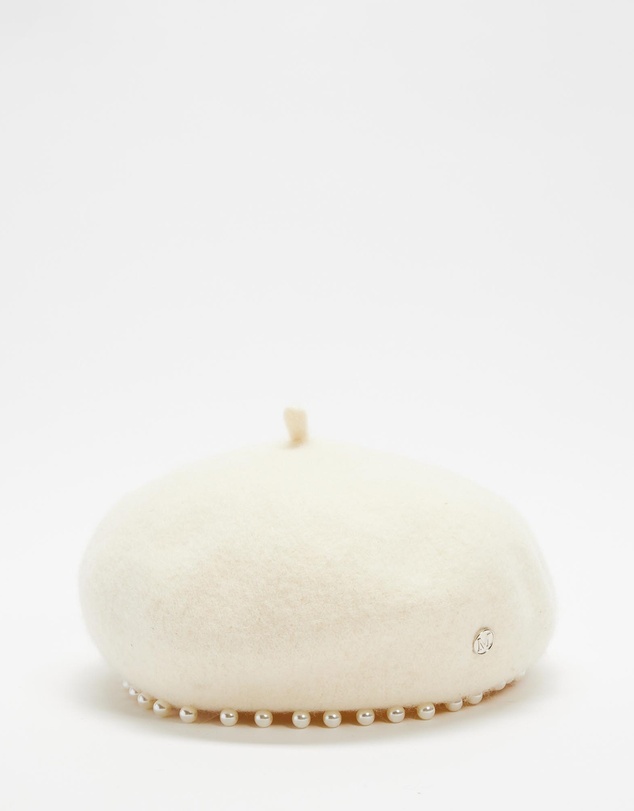 Mossée - Alina Pearl Beret Wool Hat