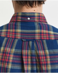 Gant - Regular Fit Checked Indigo Twill Shirt
