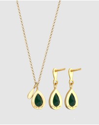 Elli Jewelry - Jewelry Set Drop Set Ear Hanger Quartz Gemstone in 925 Sterling Silver Gold Plated