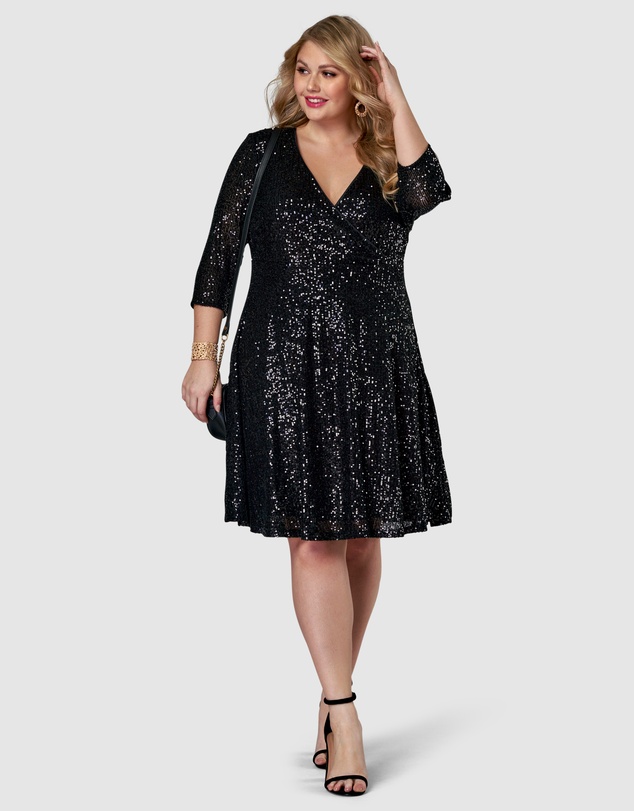 Pink Dusk by Curve Project - Are You Jelly Sequin Dress