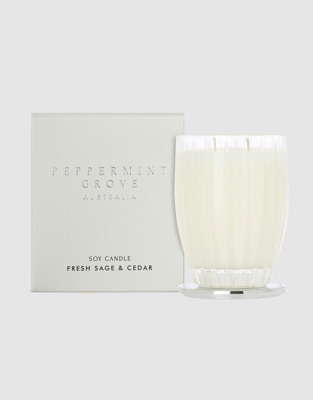 Peppermint Grove - Fresh Sage & Cedar Large Candle - 370g