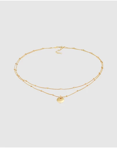 Elli Jewelry - Circle Choker Necklace in Gold-Plated 925 Silver