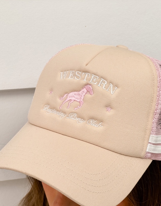 Beginning Boutique - Beginning Cream Pony Club Trucker Cap