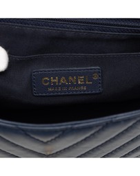 Pre-Loved by Azura Reborn - Pre-Loved CC Chevron Aged Calfskin Top Handle Flap