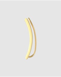 Elli Jewelry - Earrings Single Earclimber Ear Clamp Domed in 925 Sterling Silver Gold Plated