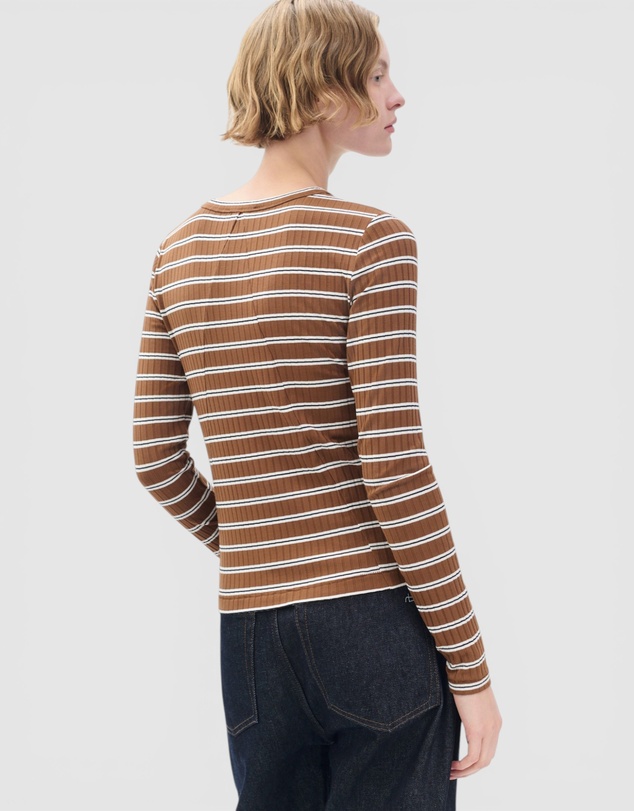 rag & bone - Luca Stripe Rib Long Sleeve Tee