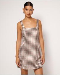 AERE - Nolana Gingham Shift Mini Dress