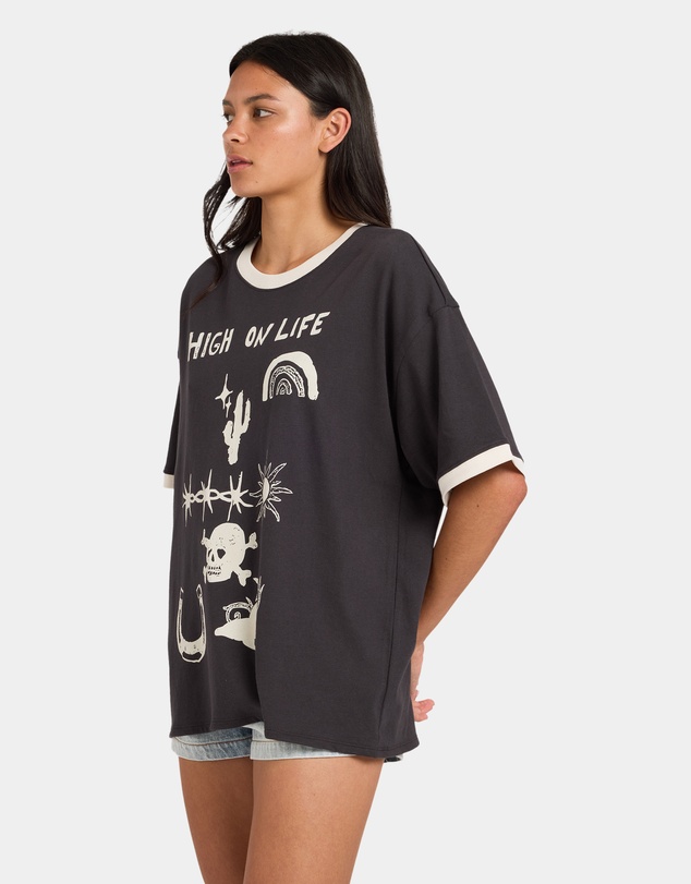 RVCA - Womens Dani Miller Oversized Ringer Oversized T-Shirt