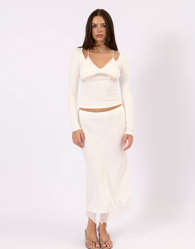 Style Addict - Valerie Satin Lace Skirt