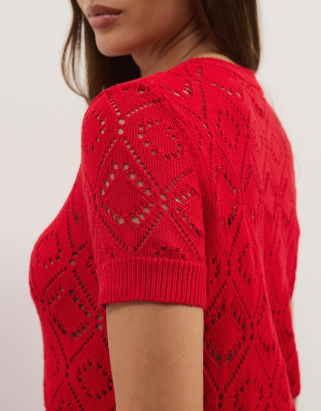 Atmos&Here - Hani Short Sleeve Open Knit Cardigan