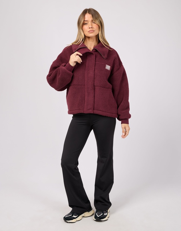 All About Eve - Cosy Club Teddy Jacket Wine