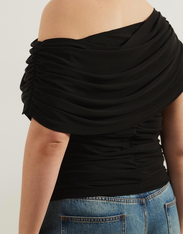 Atmos&Here Curvy - Winnie Off Shoulder Mesh Top