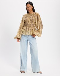 & Other Stories - Balloon-Sleeve Smocked Blouse