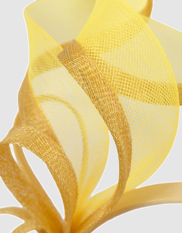 Max Alexander - Small Yellow Sinamay Loops Fascinator