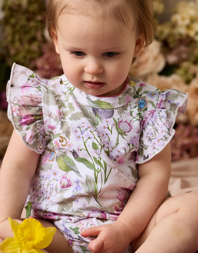 Fleur Harris - 'Heirloom Treasures' Sweet Bubble Romper in Gardenia