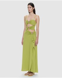 Christopher Esber - Orbit Ruched Disconnect Cascade Dress