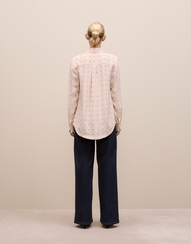 Trenery - Auralie Satin Spot Shirt in Contour