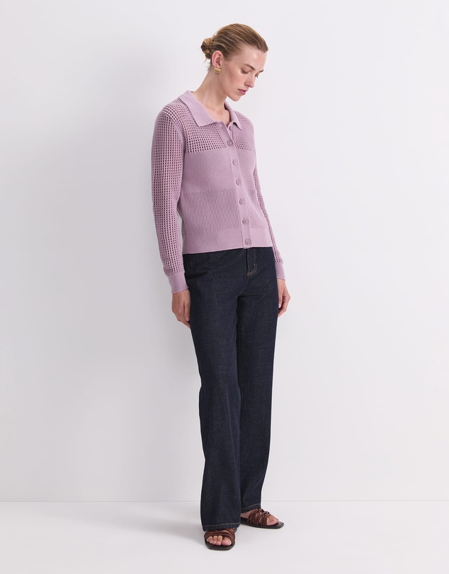 Sportscraft - Elka Pointelle Shirt Cardigan