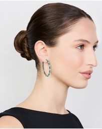 Lovisa - Antique Silver Turquoise Large Hoop Earrings