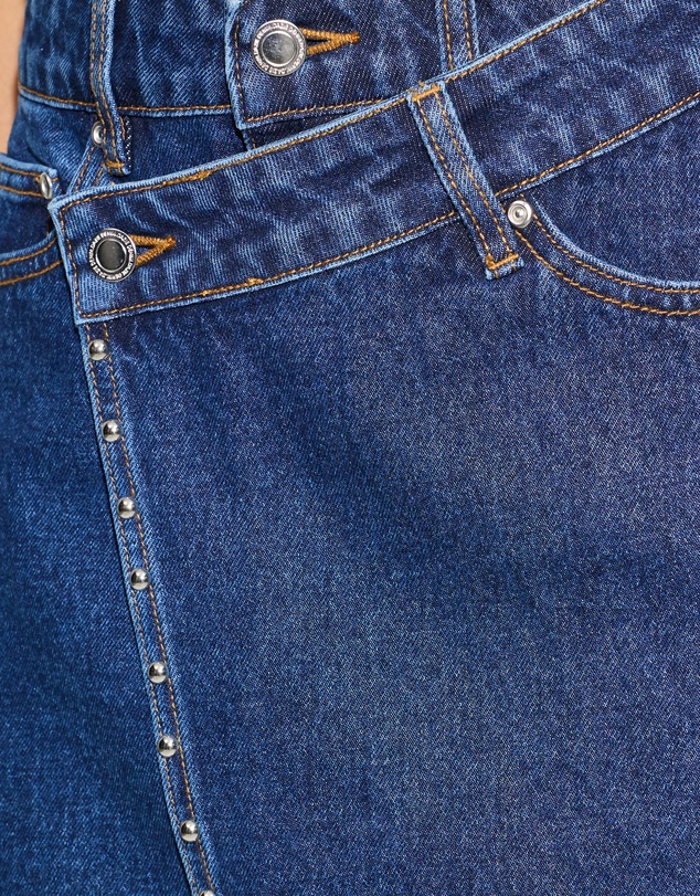 Dazie - Compton Mid Rise Stud Denim Skirt