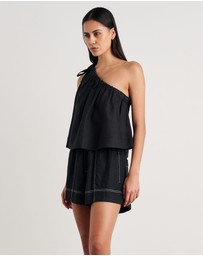Jag - Ariel One Shoulder Linen Top
